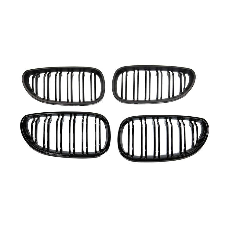 Auto Accessory Chrome Dual Slat Front Bumper Mesh Radiator Grille Car Front Grille Fit for BMW Series 5 E60 2003-2010