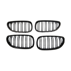 Auto Accessory Chrome Dual Slat Front Bumper Mesh Radiator Grille Car Front Grille Fit for BMW Series 5 E60 2003-2010