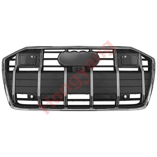 Car Auto Spare Parts Bodykit Grille for Audi A6 Upgrade to S6 Glossy Black Frame/Silver Strip/ACC 2019 2020 2021 2022 2023 2024