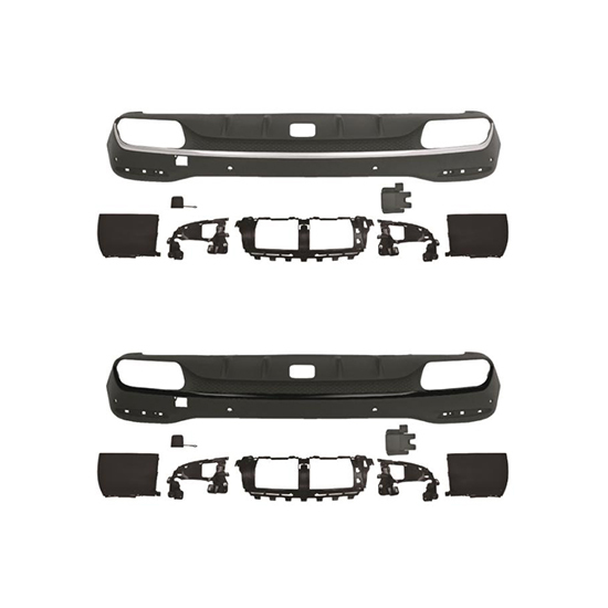 Car Body Kit Rear Bumper Rear Diffuser for Mercedes Benz Class GLS X167 Upgrade to AMG53 2020-2024 With Hole Silver/Black,www.hongyangcorp.com,Car Body Kit Rear Bumper Rear Diffuser for Mercedes Benz Class GLS X167 Upgrade to AMG53 2020-2024 With Hole Silver/Black