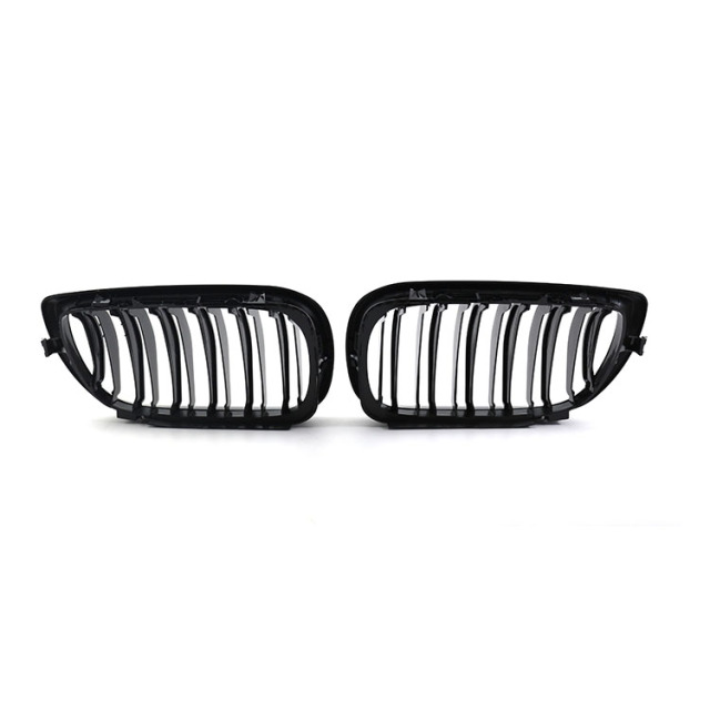 Gloss Black Dual Slat Decorative Front Bumper Mesh Cover Grille Car Front Grille Fit for BMW 3Series E46 2002-2004,www.hongyangcorp.com,Gloss Black Dual Slat Decorative Front Bumper Mesh Cover Grille Car Front Grille Fit for BMW 3Series E46 2002-2004