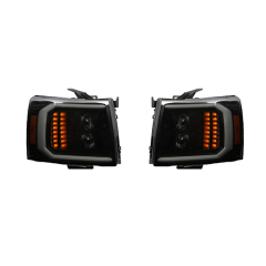 Car Body Kits Headlight 2LED Lens White Day Light Matte Black & Chrome Plated Decorative Frame for Chevrolet GMC 2007-2013,www.hongyangcorp.com,Car Body Kits Headlight 2LED Lens White Day Light Matte Black & Chrome Plated Decorative Frame for Chevrolet GMC 2007-2013