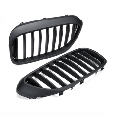 Matte Black Car Front Bumper Grille Double Line for BMW 5 Series G30/G38 2018-2020