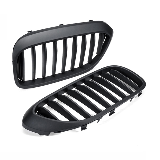 Matte Black Car Front Bumper Grille Double Line for BMW 5 Series G30/G38 2018-2020