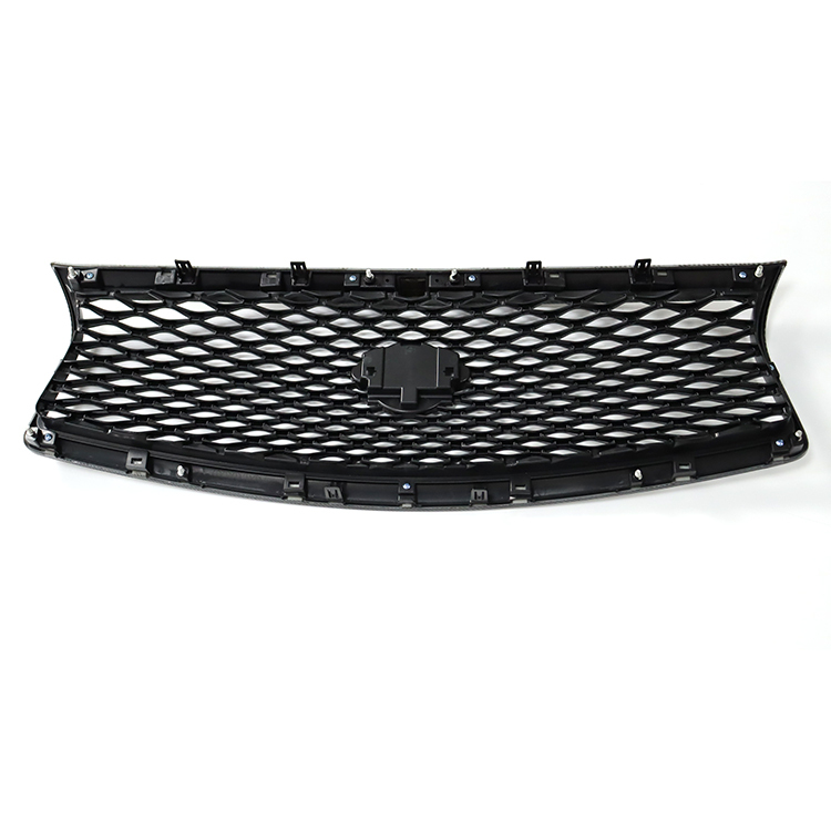 Car Exterior Accessories Car Front Bumper Grille for Infiniti Q50 2014-2017 Gloss Black Carbon Look  Frame with Camera Hole