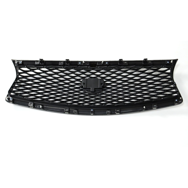 Car Exterior Accessories Car Front Bumper Grille for Infiniti Q50 2014-2017 Gloss Black Carbon Look  Frame with Camera Hole
