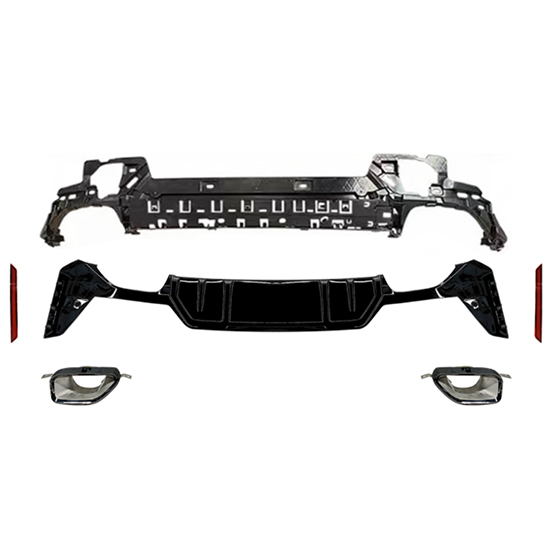 Car Bodykit Rear Bumper Rear Diffuser With Exhaust Pipe for BMW 3 Series G20 G28 Upgrade to 340D M-Tech 2023+