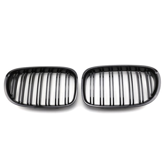 Car Exterior Accessories Car Front Bumper Grill for BMW 7 Series F01 2008-2014 Double Slat Gloss Black/Carbon Look