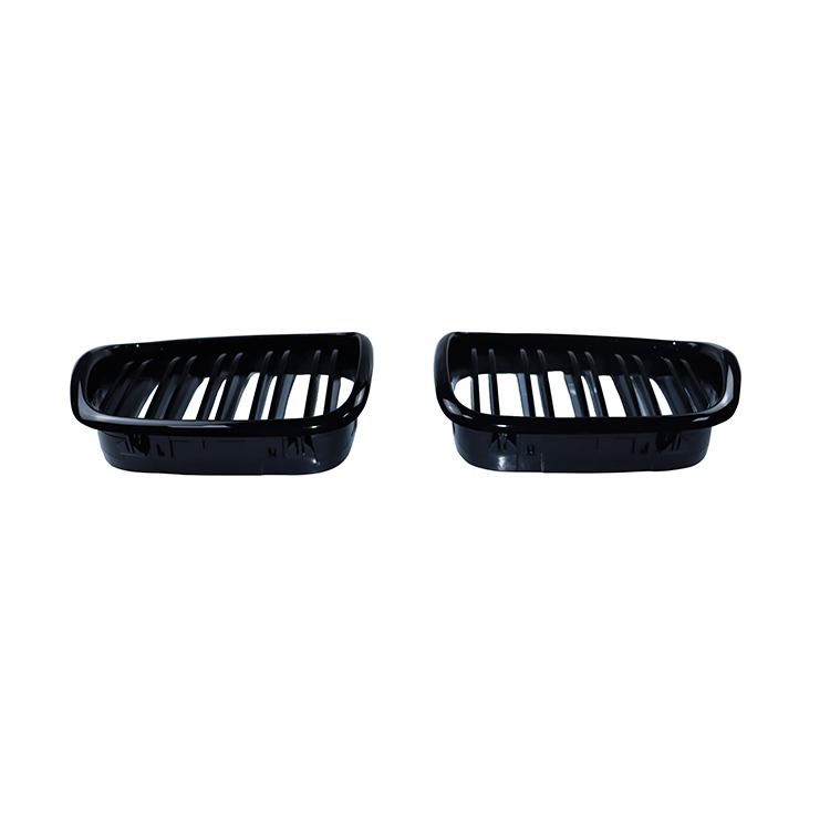 Auto Body Parts Gloss Black Dual Slat Upgrade Front Bumper Mesh Grille Car Front Grille Fit for BMW Series 5 E39 2002-2004