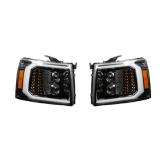 Car Body Kits Headlight 2 Halogen Lens White Day Light Matte Black & Chrome Plated Decorative Frame for Chevrolet GMC 2007-2013,www.hongyangcorp.com,Car Body Kits Headlight 2 Halogen Lens White Day Light Matte Black & Chrome Plated Decorative Frame for Chevrolet GMC 2007-2013