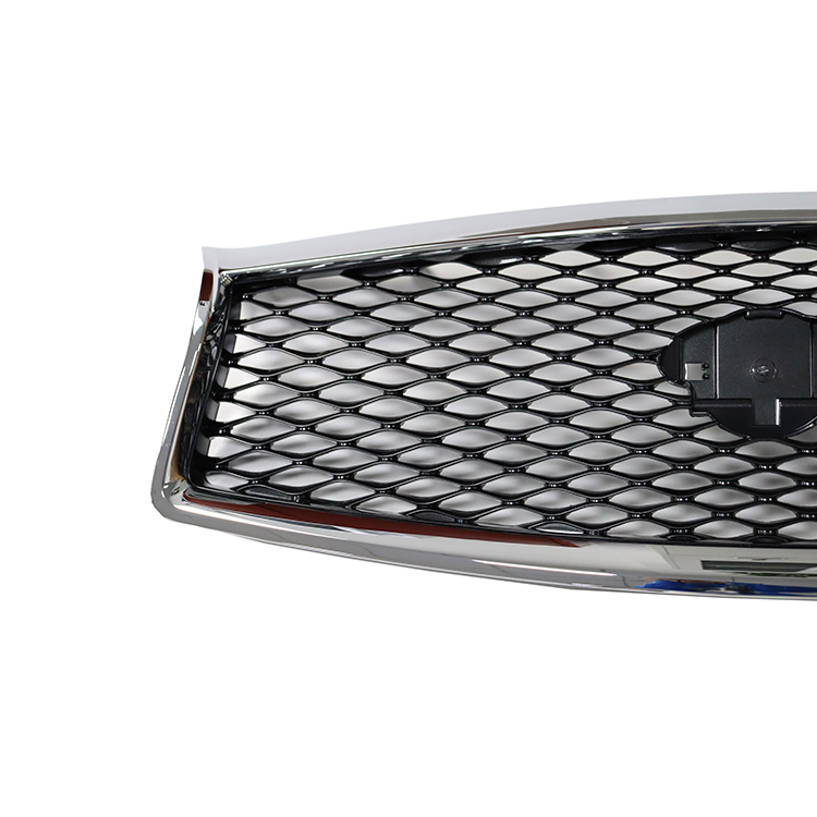 High Quality Car Grill for Infiniti Q50 2014-2017 Front Bumper Grille Gray C/W Chromed Frame W/O Camera Hole 62310-4HB1B