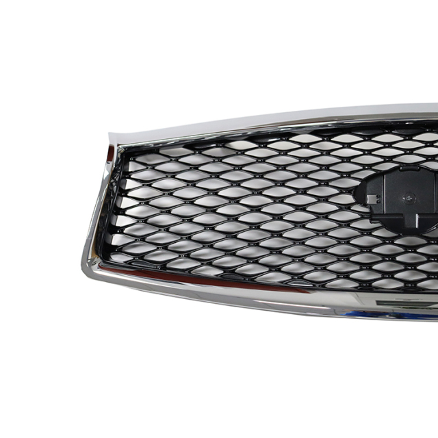 High Quality Car Grill for Infiniti Q50 2014-2017 Front Bumper Grille Gray C/W Chromed Frame W/O Camera Hole 62310-4HB1B