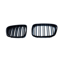 Auto Parts Gloss Black Dual Slat Front Bumper Mesh Guard Cover Grille Car Front Grille Fit for BMW Series 5 E39 2002-2004