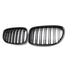Car Parts Dealers Gloss Black Dual Slat Replacement Front Bumper Mesh Radiator Grille Car Grille Fit for BMW F01 2008-2015