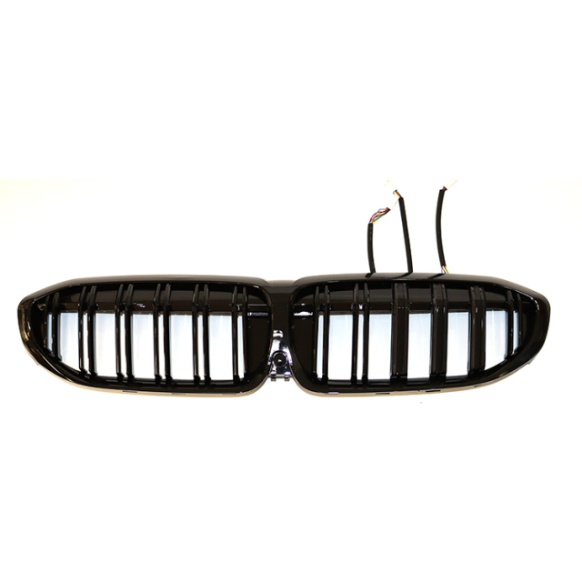 Hot Selling  LED Car Front Grills Gloss Black Doule Slat Grille Car Grill for BMW G20 3 Series