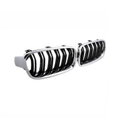 China Car Accessories Double Slat Line Chrome Gloss Black Car Front Bumper Grill Grille for BMW 3 Series F30/F35 2012-IN 2022