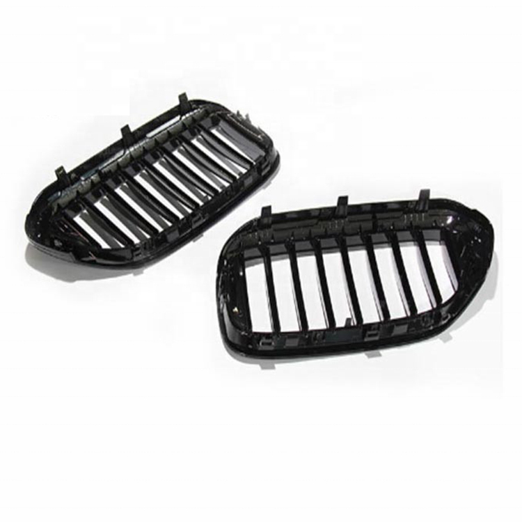 Auto Gloss Black Dual Custom Design Slat Front Bumper Mesh Radiator Grille Car Front Grille for BMW 5 Series G30 2020