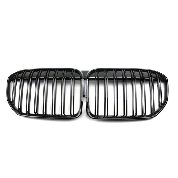 Gloss Black Double Slat Replacement Custom Repair Front Bumper Mesh Grille Car Front Grille for BMW 7 Series G11/G12 2019-IN