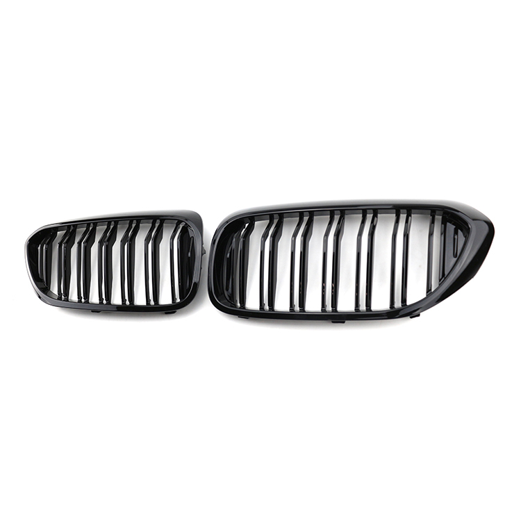 Upgrade 2018-2020 Car Front Bumper Grille Double Slat Gloss Black for BMW 5 Series G30/G38