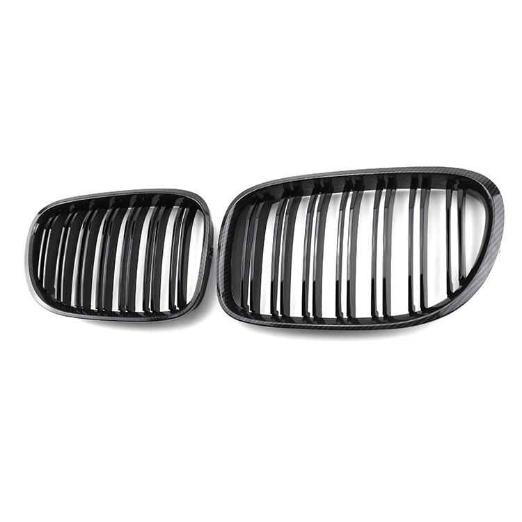 Car Exterior Accessories Auto Front Bumper Grille for BMW 7 Series F01 2009-2012 Double Slat Carbon Look Replacement Factory