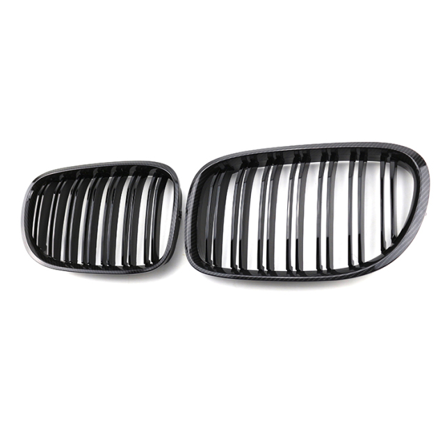 Car Exterior Accessories Auto Front Bumper Grille for BMW 7 Series F01 2009-2012 Double Slat Carbon Look Replacement Factory