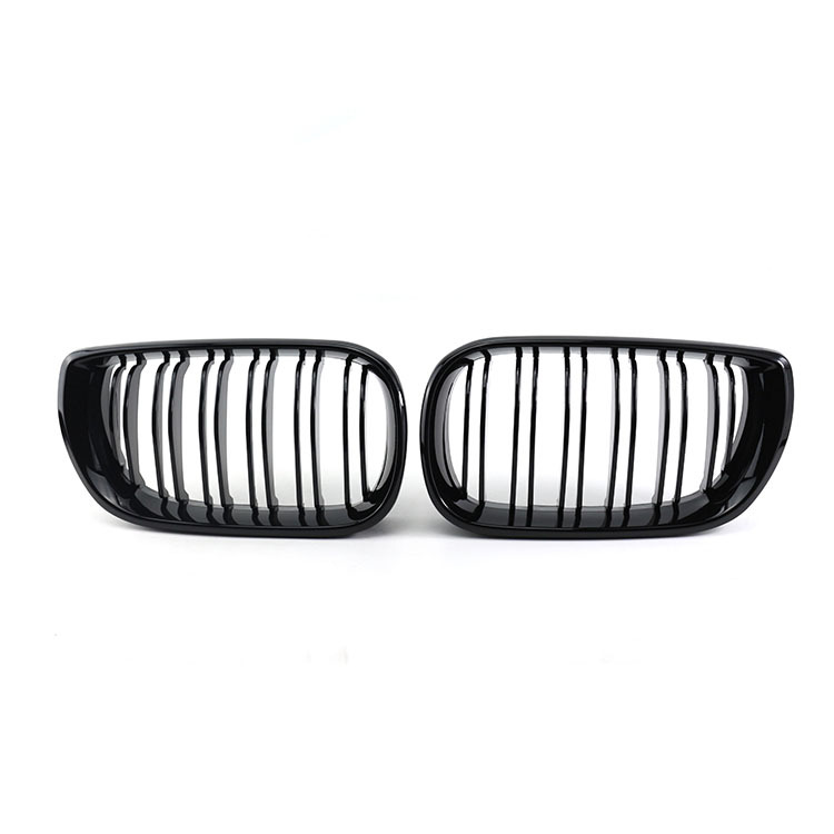 Gloss Black Dual Slat Decorative Front Bumper Mesh Cover Grille Car Front Grille Fit for BMW 3Series E46 2002-2004,www.hongyangcorp.com,Gloss Black Dual Slat Decorative Front Bumper Mesh Cover Grille Car Front Grille Fit for BMW 3Series E46 2002-2004