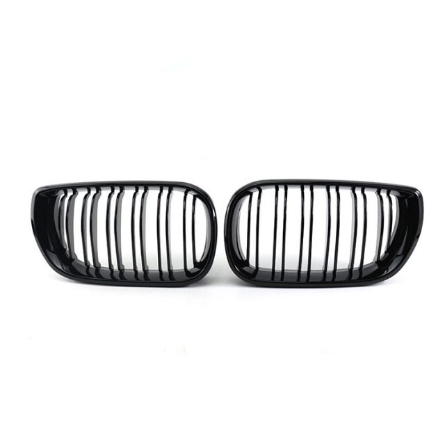 Gloss Black Dual Slat Decorative Front Bumper Mesh Cover Grille Car Front Grille Fit for BMW 3Series E46 2002-2004,www.hongyangcorp.com,Gloss Black Dual Slat Decorative Front Bumper Mesh Cover Grille Car Front Grille Fit for BMW 3Series E46 2002-2004