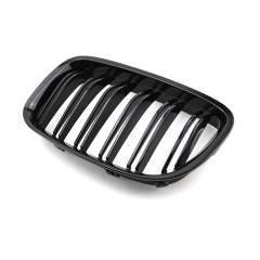 Gloss Black Dual Slat Classic Front Bumper Mesh Restoration Guard Protector Grille Car Grille Fit for BMW F07 2009-2016