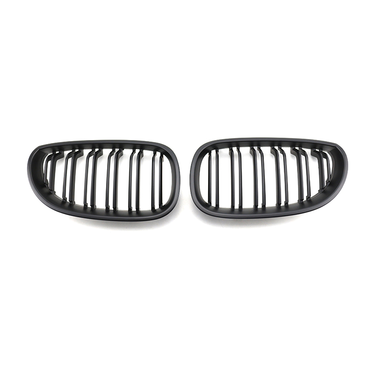 High Quality Car Grill Matte Black Double Line Front Bumper Car Grille for BMW 5 Series E60 2003-2010
