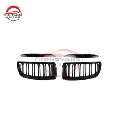 Double Single Slat Diamond Gloss Matte Black Silver Carbon Look Chrome Auto Front Grille for BMW 3 Series F30/F35 2012-IN