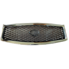 Auto Body Systems With Camera Hole Gray Inside Chromed Frame Black Carbon Look Car Front Grille for INFINITI Q50 2014-2021