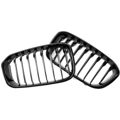Single Slat Gloss Black Car Front Bumper Grille Fit for BMW 1 Series F20 2015-2017 Front Grille