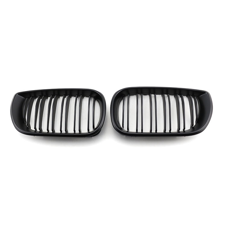 Car Parts Matte Black Dual Slat Front Bumper Mesh Net Radiator Grille Car Front Grille Fit for BMW 3Series E46 2002-2004