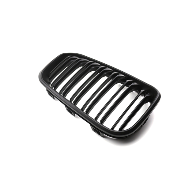Car Parts Decoration Matte Black Dual Slat Front Bumper Mesh Radiator Grille Car Front Grille Fit for BMW F20 2015-2018