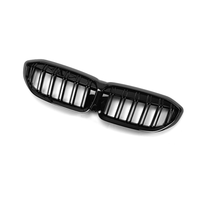 Hot Sale Gloss Black Dual Slat DIY Upper Front Bumper Mesh Grille Car Front Grille Fit for BMW Series 3 G20 2018