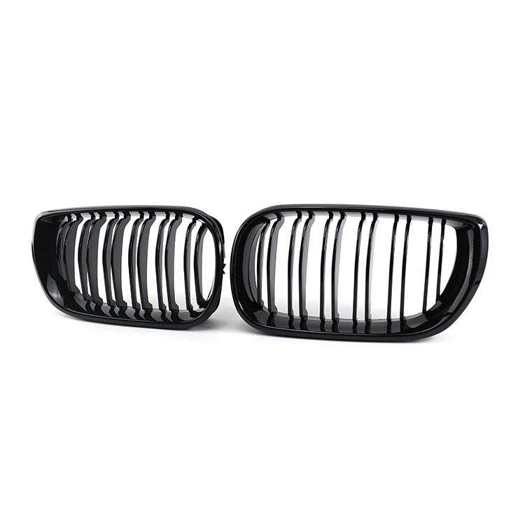 Gloss Black Dual Slat Decorative Front Bumper Mesh Cover Grille Car Front Grille Fit for BMW 3Series E46 2002-2004,www.hongyangcorp.com,Gloss Black Dual Slat Decorative Front Bumper Mesh Cover Grille Car Front Grille Fit for BMW 3Series E46 2002-2004