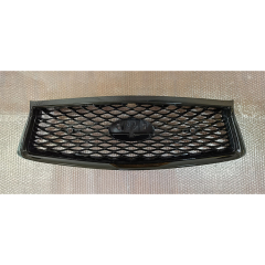 China Car Accessories Front Bumper Mesh Grille Gloss Black W/I 2 CAMERA HOLES Fit for Infiniti Q50 2018-2019