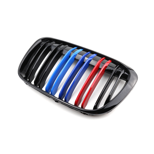 Factory Price Auto Accessories Double Slat Carbon Look/M Color Car Front Bumper Grill for BMW X1Series F48 2015-IN