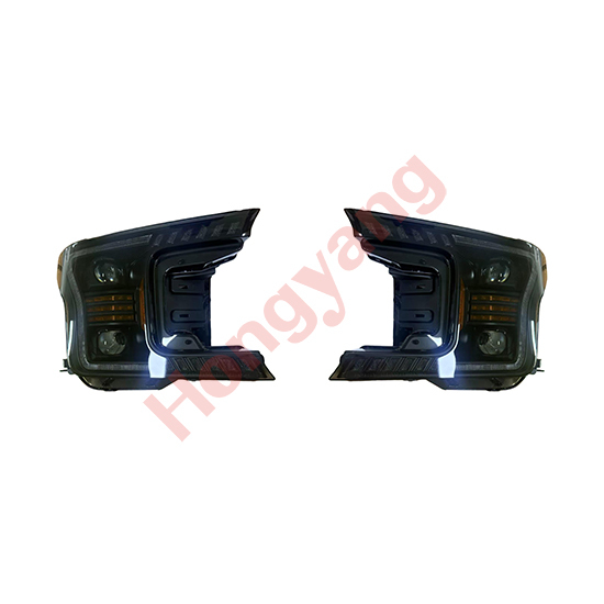 Auto Parts 2LS Halogen Lens Round Decorative Cover Head Lamp Headlights for Ford F150 2018-2020 Matte Black Decorative Cover