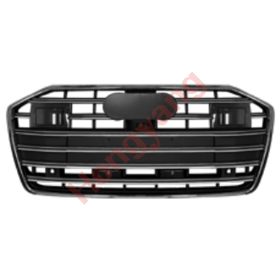 Car Auto Spare Parts Bodykit Grille for Audi A6 Upgrade to S6 Glossy Black Frame/Silver Strip/ACC 2019 2020 2021 2022 2023 2024,www.hongyangcorp.com,Car Auto Spare Parts Bodykit Grille for Audi A6 Upgrade to S6 Glossy Black Frame/Silver Strip/ACC 2019 2020 2021 2022 2023 2024
