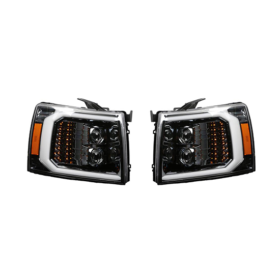 Car Body Kits Headlight 2LED Lens White Day Light Matte Black & Chrome Plated Decorative Frame for Chevrolet GMC 2007-2013,www.hongyangcorp.com,Car Body Kits Headlight 2LED Lens White Day Light Matte Black & Chrome Plated Decorative Frame for Chevrolet GMC 2007-2013