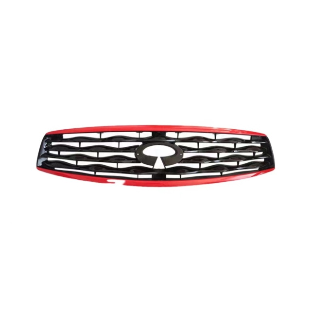 Vehicle Spare Parts Car Front Bumper Grille for Infiniti FX35 FX50 2009-2012 Gloss Black Inside Gloss Red Frame