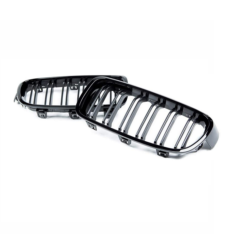 Auto Accessory Matte Black Dual Slat Inserts Front Bumper Mesh Grille Car Front Grille Fit for BMW 3Series F34 2012