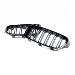 Auto Accessory Matte Black Dual Slat Inserts Front Bumper Mesh Grille Car Front Grille Fit for BMW 3Series F34 2012