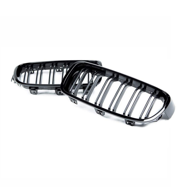 Auto Accessory Matte Black Dual Slat Inserts Front Bumper Mesh Grille Car Front Grille Fit for BMW 3Series F34 2012