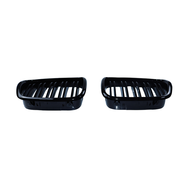 Car Body Kits Double Slat Carbon Look Front Bumper Mesh Net Radiator Grille Car Front Grille Fit for BMW 5 Series E39 2002-2004