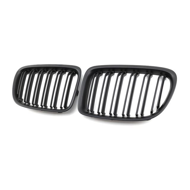 Automotive Modified Double Slat Matte Black Repair Front Bumper Mesh Restoration Grille Car for BMW X1 Series E84 2009-2016