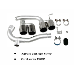 Silver Exhaust B48 Pipe Stainless Steel Tail Throat for BMW 3 Series F30 F35 2012-2018