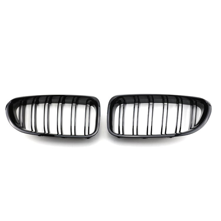 Auto Body Kits Gloss Black Dual Slat Custom Upgrade Front Bumper Mesh Grille Car Grille Fit for BMW F06 F12 2012-2016