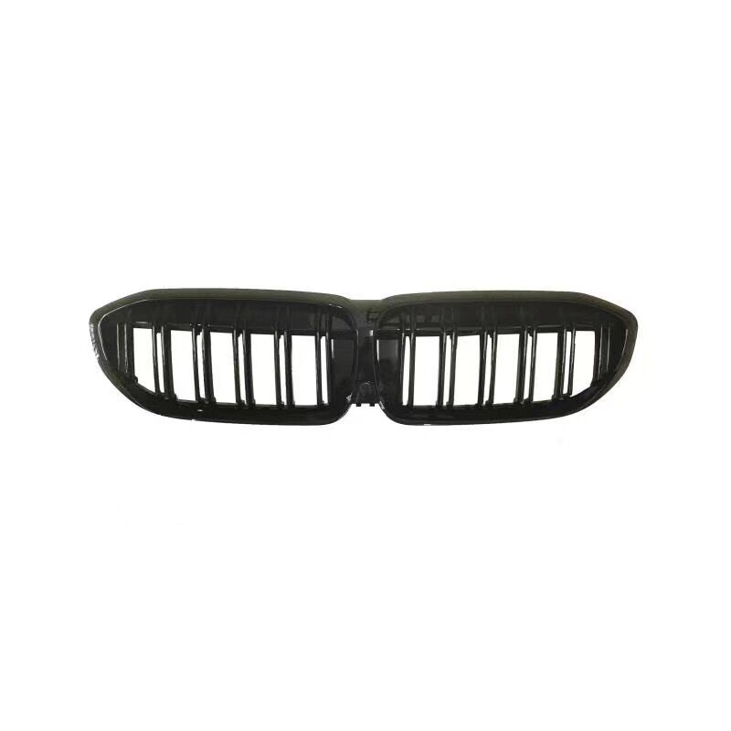Hot Sale Gloss Black Dual Slat DIY Upper Front Bumper Mesh Grille Car Front Grille Fit for BMW Series 3 G20 2018